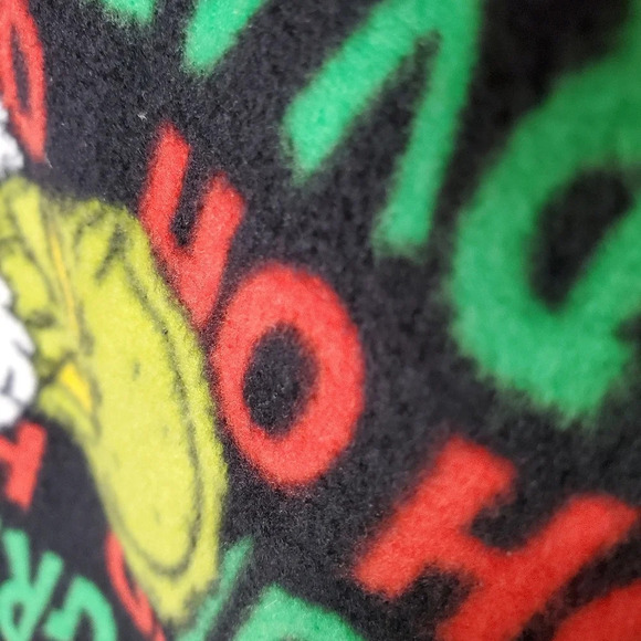 Dr Seuss Merry Grinchmas Fleecy Lounge PJ Pants Black Red Green Size Medium - Picture 4 of 9